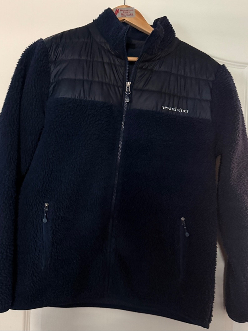 Vineyard Vines Men’s Navy Fleece with Quilted Yoke/Sherpa Zip Jacket